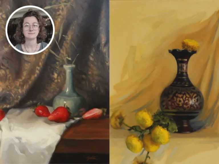 Calendrier stage Lydia CECIL avec son tableau peinture à l'huile