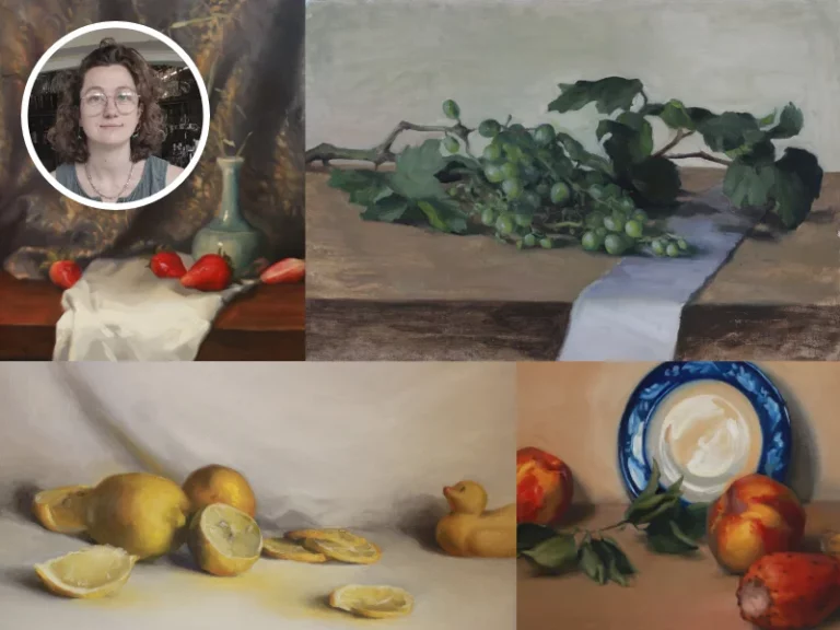 Calendrier stage Lydia CECIL avec son tableau peinture à l'huile