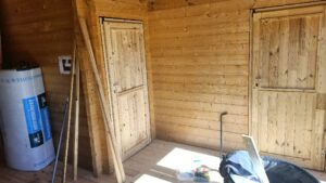 Le Grand Castillon Logement - gîte Intérieur gîte en bois en construction