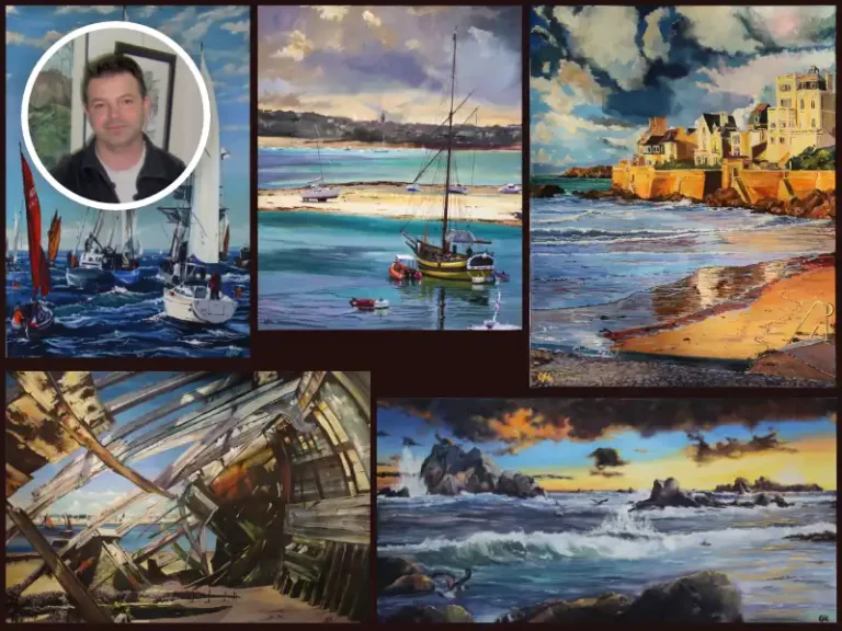 Calendrier du stage de Ofil Olivier Filleul avec ses tableaux à la gouache